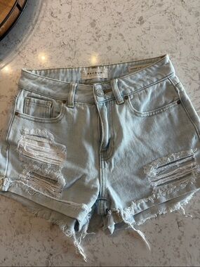 PacSun Light Wash Distressed Denim Cutoff Shorts